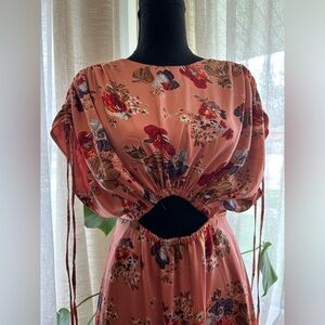 Pink Floral Dress- Brand, Cinq a Sept